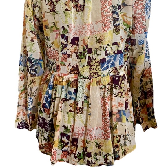 Anthropologie MAEVE Abella Floral CottageCore PINTUCK Babydoll Tunic TOP Size 6 - Picture 11 of 16
